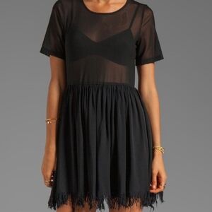 UNIF Black Sheer Mini Dress